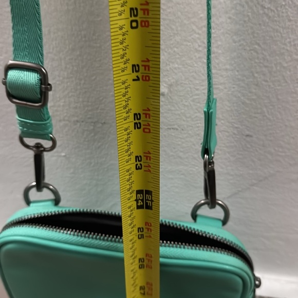 Zara Mint Green Crossbody Purse Vegan Leather long strap. - Picture 5 of 9